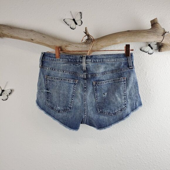 Current/Elliott Blue Patchwork Jean Shorts - Picture 6 of 14